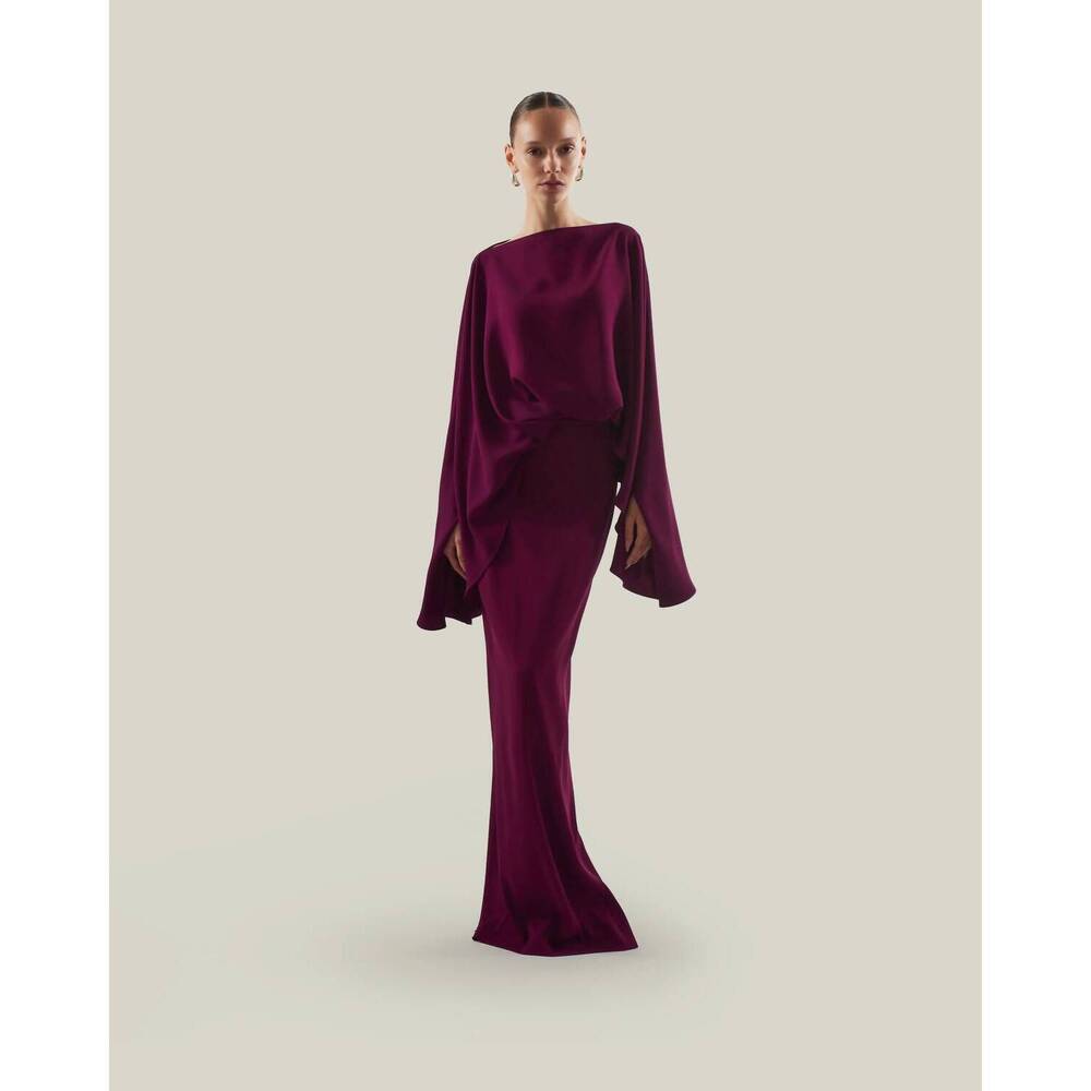NEW TALLER MARMO eolia oversized blouson dress in plum